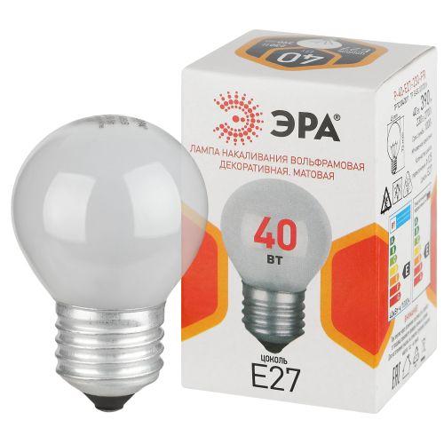 лампа накаливания p45 40вт шар матовая e27/e27 230в эра б0066392 от BTSprom.by
