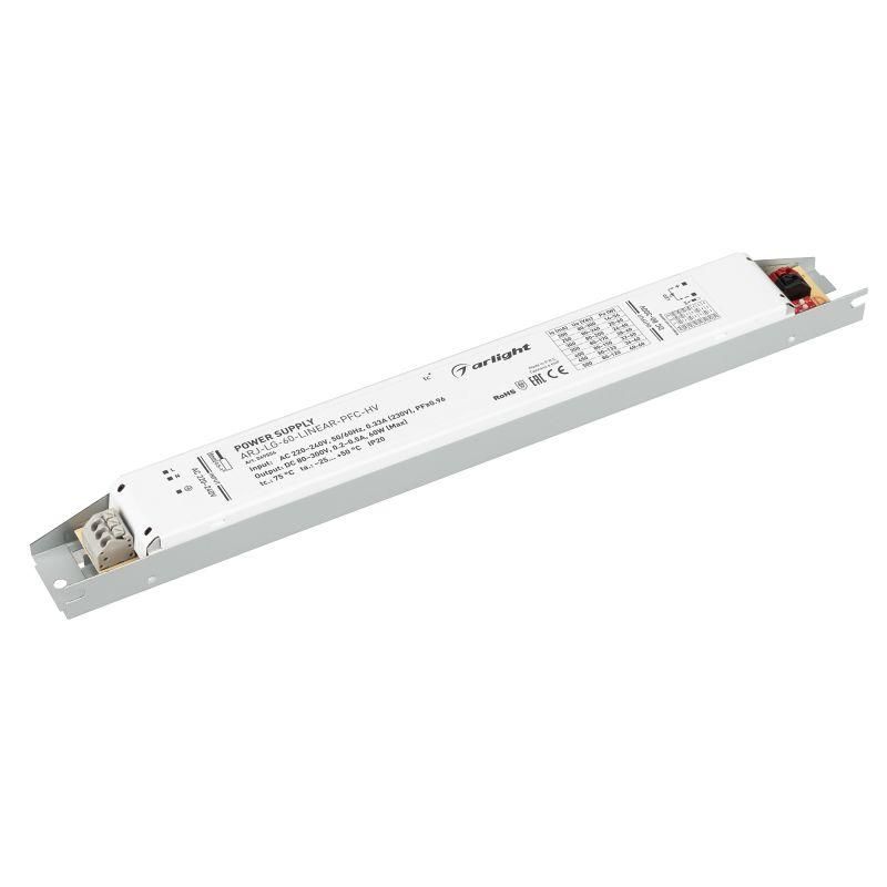 блок питания arj-lg-60-linear-pfc-hv 80-300в 0.2-0.5а 60вт ip20 метал. arlight 049556 от BTSprom.by