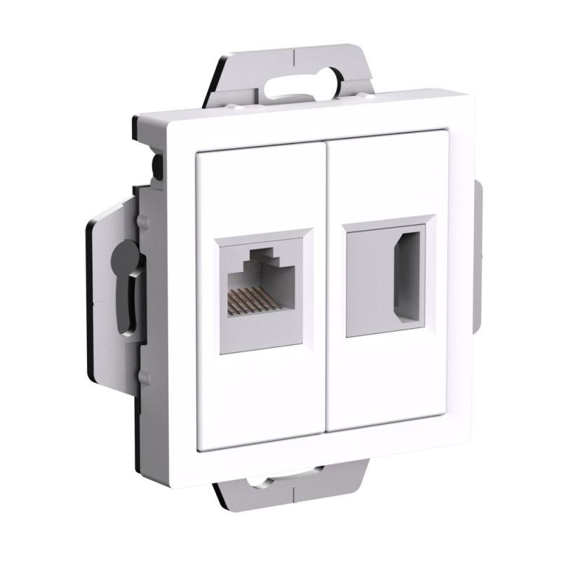 розетка 2-м atlasdesign hdmi+rj45 кат.5e механизм бел. se atn000182 от BTSprom.by