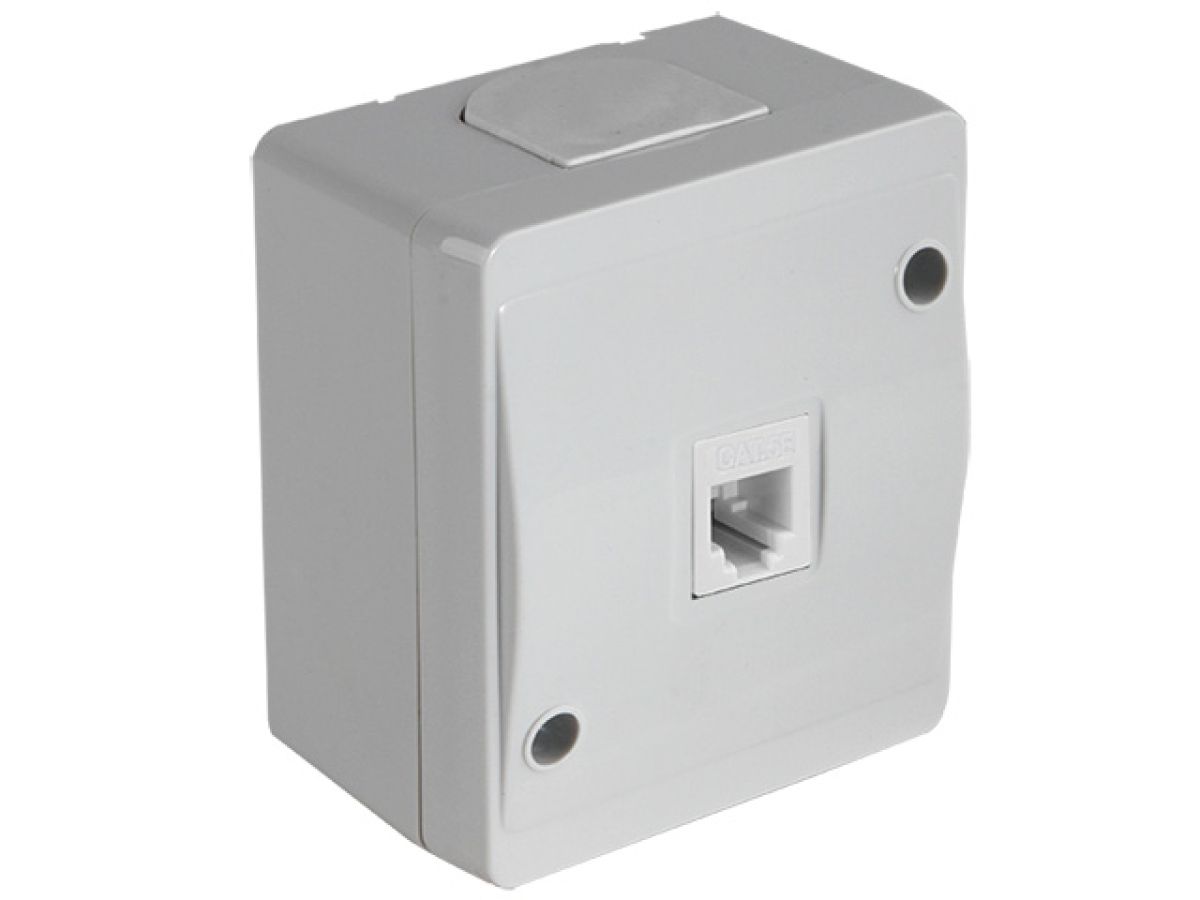розетка компьютерная 1хrj45 (cat5e, открытая) серая, nemliyer, mutlusan 2150 136 0103 от BTSprom.by