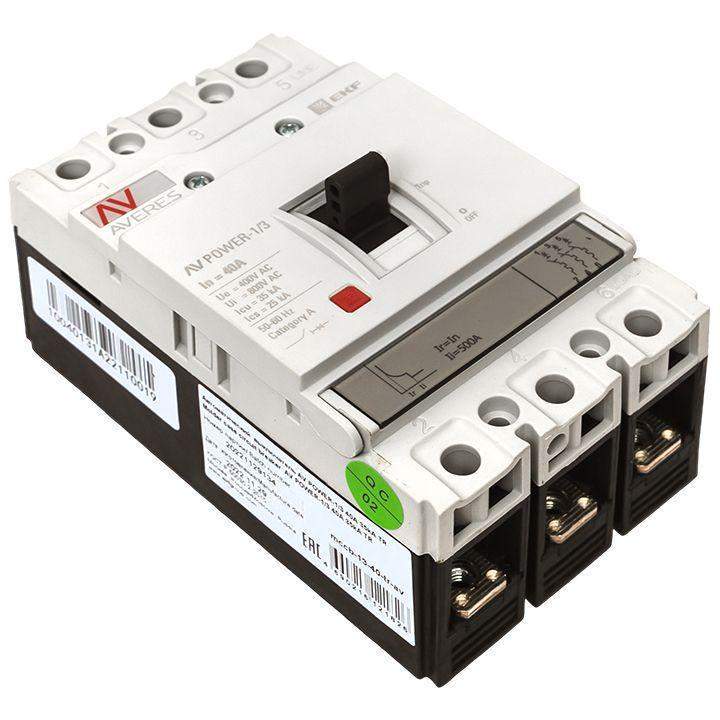 выключатель автоматический 3п 40а 35ка av power-1/3 tr averes ekf mccb-13-40-tr-av от BTSprom.by