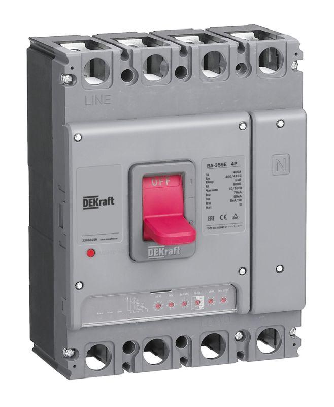 выключатель автоматический силовой 4п 630а 70ка ва-355e электрон. расцеп. dekraft 22670dek от BTSprom.by