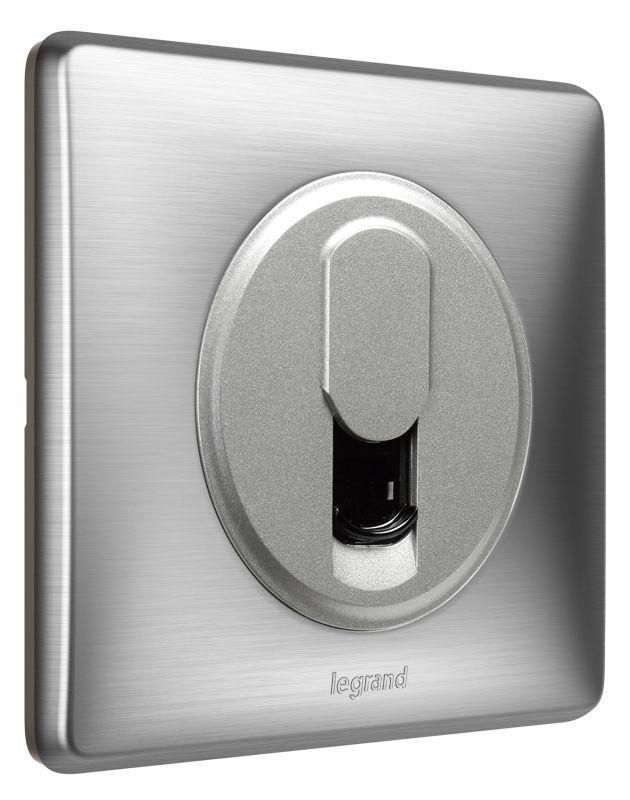  Панель лицевая Celiane для розетки телефонной RJ11 титан Leg 068537 фото в каталоге от BTSprom.by