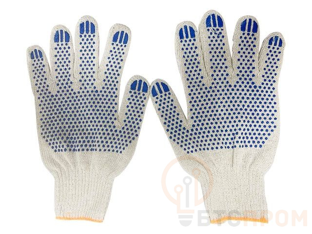 Перчатки х/б с ПВХ "Точка", 10класс, белые (мин. риски)  фото в каталоге от BTSprom.by  Перчатки х/б с ПВХ "Точка", 10класс, белые (мин. риски)  фото в каталоге от BTSprom.by