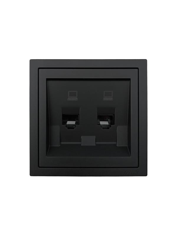 розетка компьютерная 2-мест. сп zima ip20 черн. бархат lezard 704-4288-141 от BTSprom.by