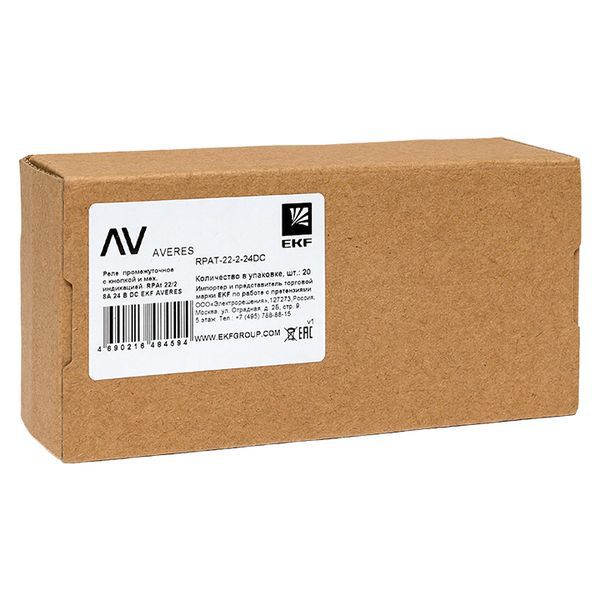  Реле промежуточное с кнопкой и мех. индикацией RPAt 22/2 8А 24В DC EKF rpat-22-2-24DC фото в каталоге от BTSprom.by
