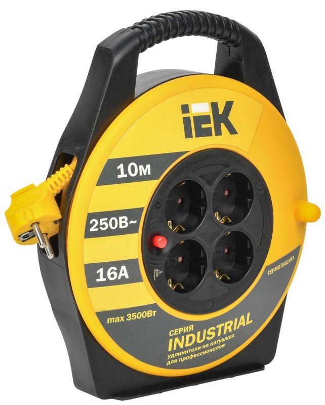 удлинитель на катушке 4х10м с заземл. 16а ip20 industrial ук10 3х1.5 термозащита iek wkp15-16-04-10 от BTSprom.by