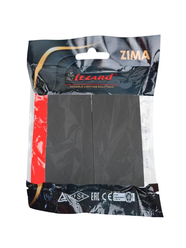  Выключатель 2-кл СП ZIMA IP20 10А безвинт. зажим черн. бархат LEZARD 704-4288-101QC фото в каталоге от BTSprom.by