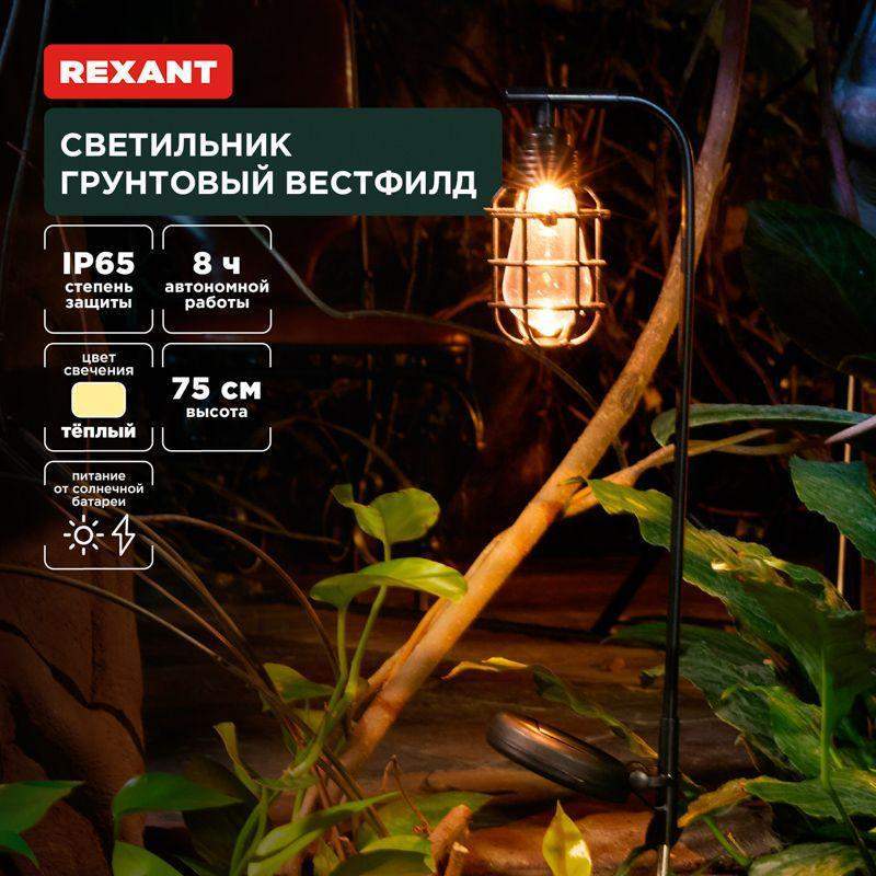 светильник вестфилд 3000к грунтовый встроен. аккумулятор солн. панель коллекция лондон rexant 602-2425 от BTSprom.by