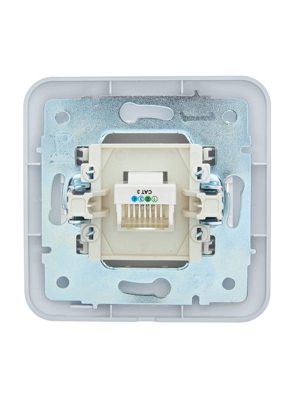  Розетка телефонная евро 1-м СП ASTI IP20 RJ11 в сборе бел. LEZARD 7081-0202-137 фото в каталоге от BTSprom.by