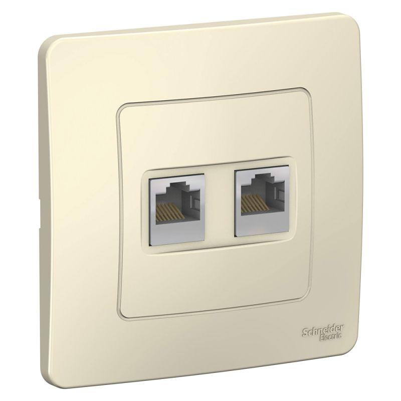 розетка компьютерная 2-м сп blanca rj45 кат.5e молочн. se blnis045452 от BTSprom.by