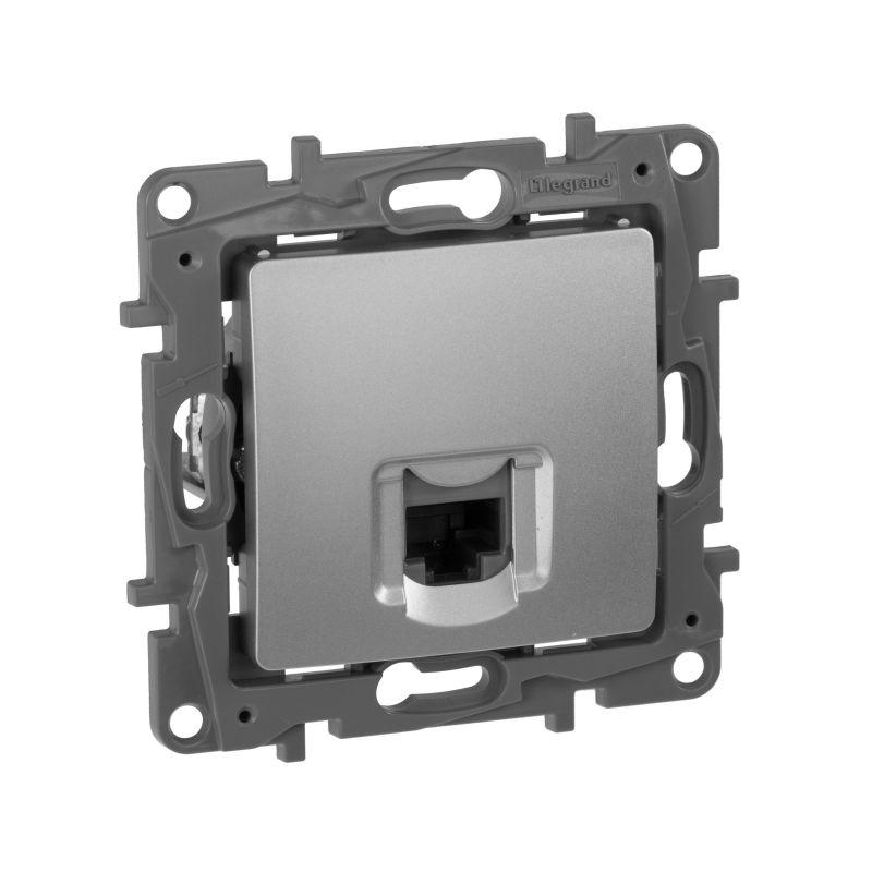 розетка компьютерная 1-м сп etika rj45 кат.5e utp механизм алюм. iek 672441 от BTSprom.by