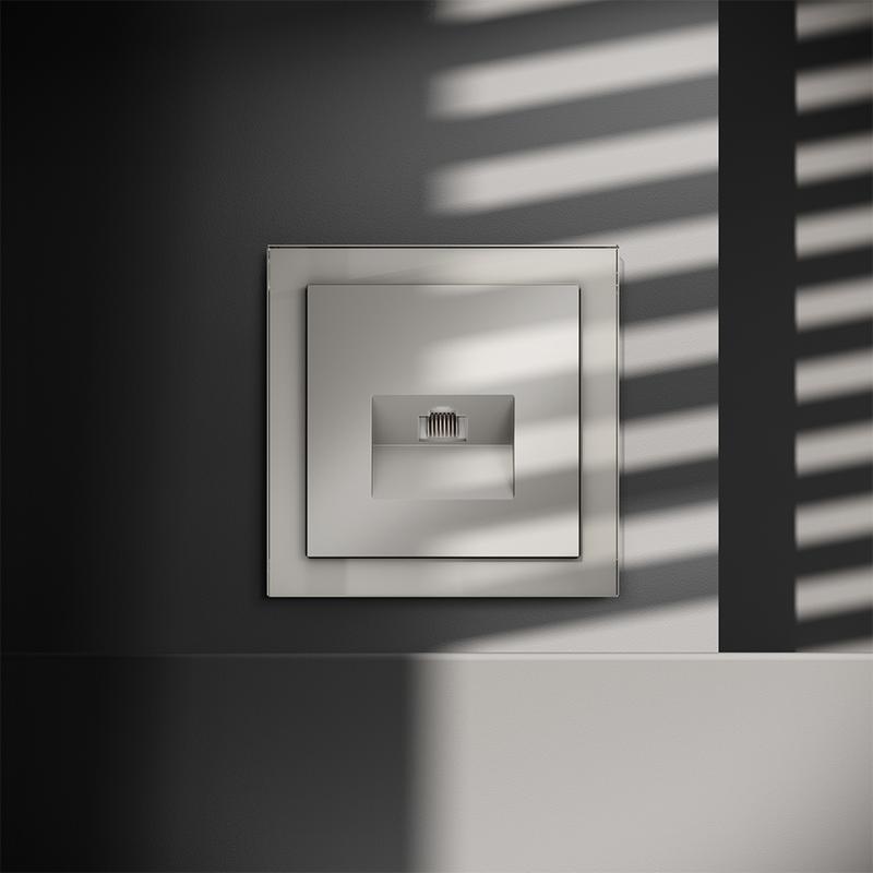  Розетка компьютерная 1-м СП S70 RJ45 кат.6 механизм кашемир Voltum VLS060103 фото в каталоге от BTSprom.by