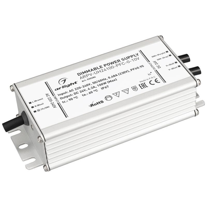 блок питания arpv-uh24100-pfc-0-10v 24в 4.2а 100вт ip67 метал. 7 лет arlight 030284 от BTSprom.by