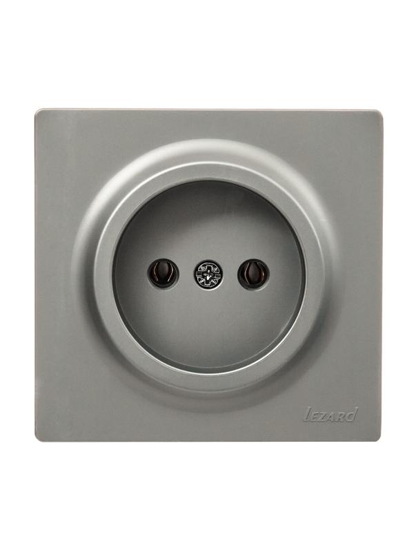 розетка 1-мест. без заземл. leto пбт платина lezard 752-3500-121b от BTSprom.by