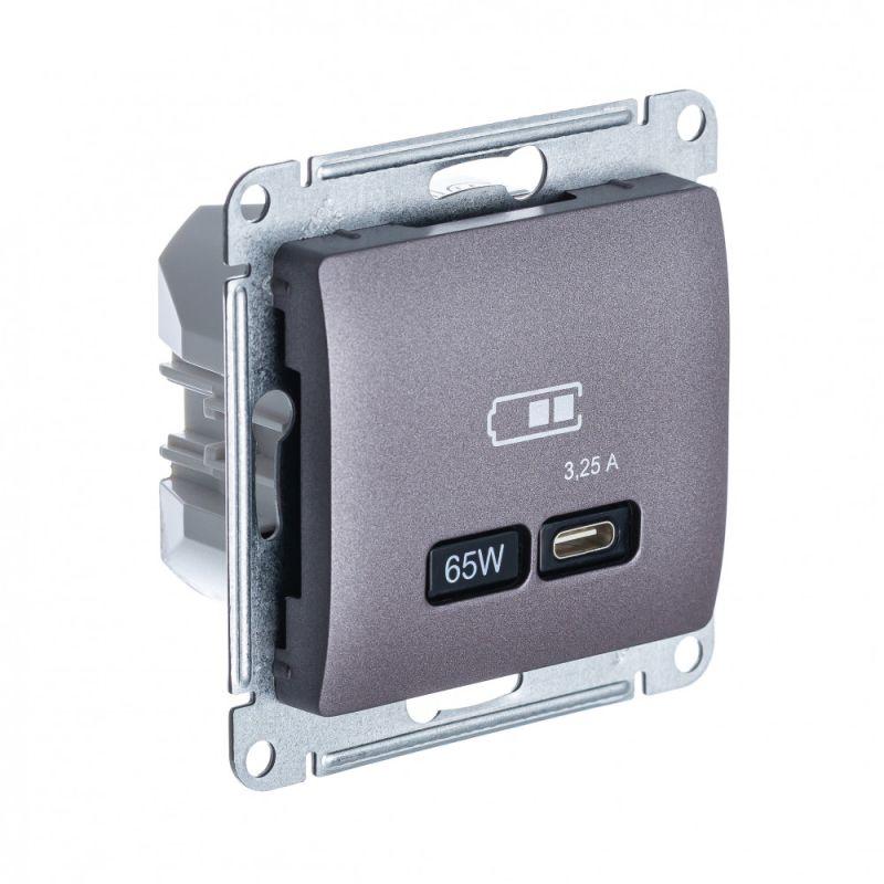 розетка usb glossa тип c 65вт qc pd высокоскор. зу механизм мирн. туман se gsl001427 от BTSprom.by