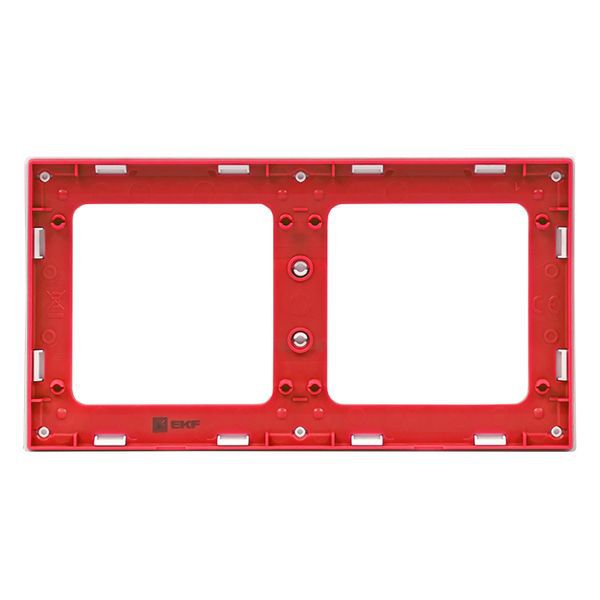 Рамка 2-м Стокгольм бел. с линией цвета красн. PROxima EKF EXM-G-305-20 фото в каталоге от BTSprom.by