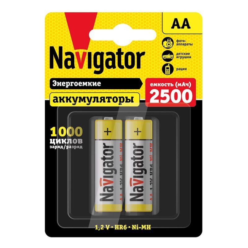 аккумулятор aa/hr6 94 464 nhr-2500-hr6-bp2 (блист.2шт) navigator 94464 от BTSprom.by