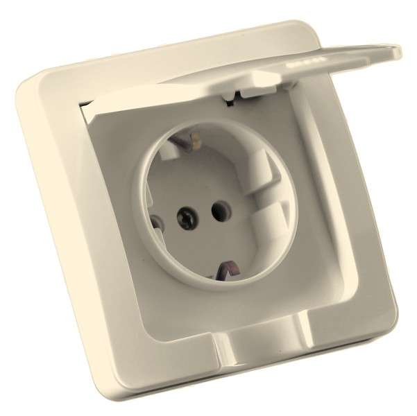 розетка 1-м сп мастер 16а ip44 250в с заземл. с крышкой сл. кость hegel рс16-511-01 от BTSprom.by