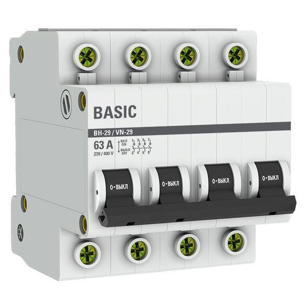 выключатель нагрузки 4п 63а вн-29 basic ekf sl29-4-63-bas от BTSprom.by
