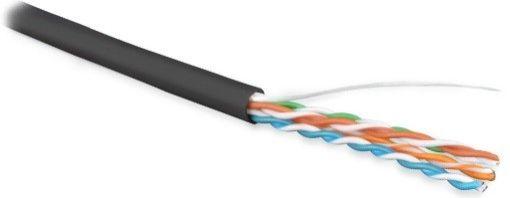 кабель витая пара неэкранир. u/utp кат.5e 4 пары 24 awg ож solid внешн. lszh нг(с)-hf uutp4-c5e-s24-out-lszh-bk-500 черн. (уп.500м) hyperline 236320 от BTSprom.by