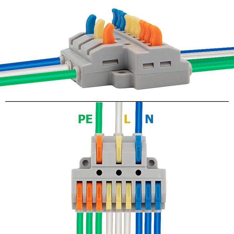  Клемма строительно-монтажная СМК проходная разветвительная 3х3 3п с монтажной площадкой 1 ввод 3 вывода на полюс (уп.50шт) Rexant 07-5232 фото в каталоге от BTSprom.by