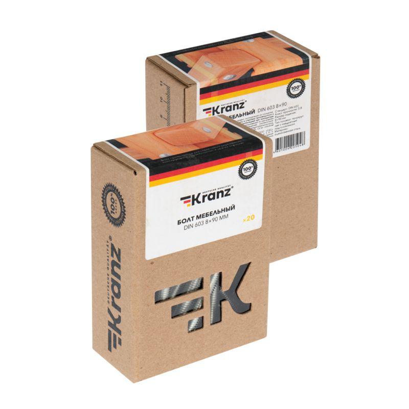  Болт мебельный 8х90 DIN 603 (уп.20шт) Kranz KR-01-3511-026 фото в каталоге от BTSprom.by