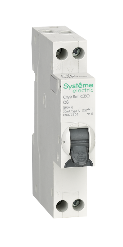 выключатель автоматический дифференциального тока 2п (1p+n) c 6а 30ма тип a 6ка city9 18мм se c9d73606 от BTSprom.by