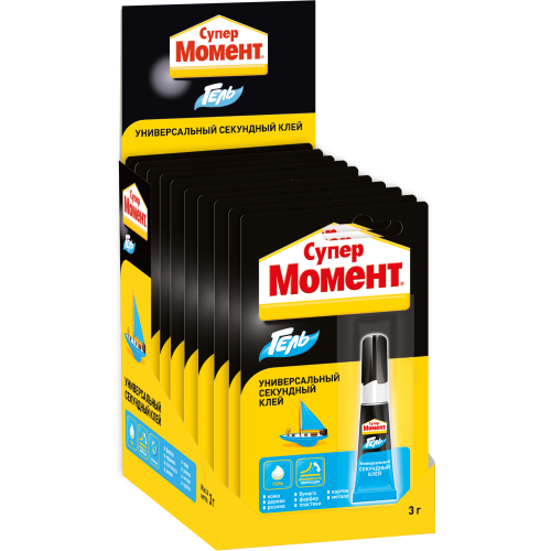 клей-гель "супер момент гель" 3г (блист.1шт) шоу-бокс момент c0036307 от BTSprom.by