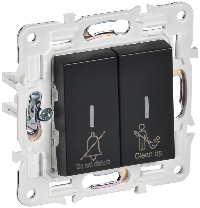 выключатель 2-кл. skandy 10а sk-v16bl для отелей с индикацией черн. iek sk-v20-2-10-k02 от BTSprom.by