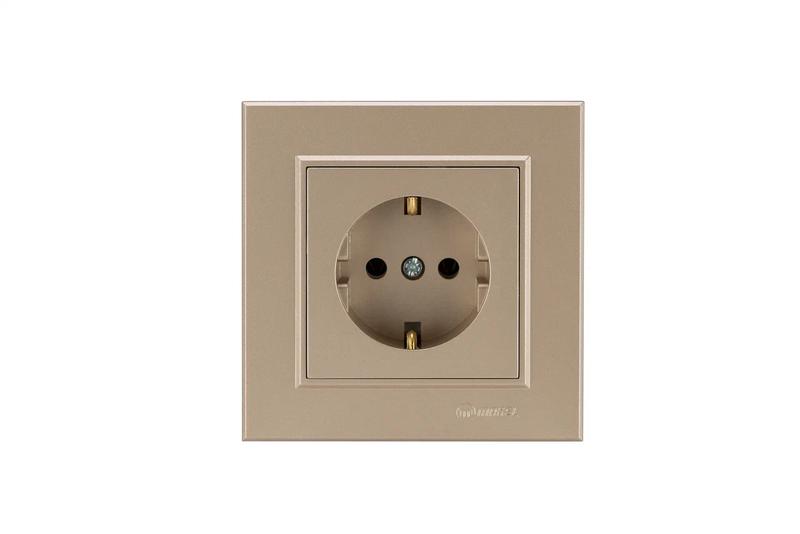 розетка 1-м сп karea 16а ip20 с/з латунь makel 56057028 от BTSprom.by
