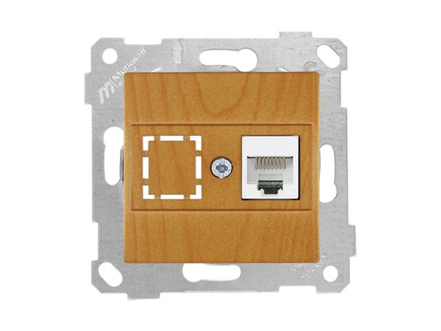 розетка компьютерная 1xrj45 (cat5e, скрытая, без рамки) дуб, rita, mutlusan 2200 136 0158 от BTSprom.by