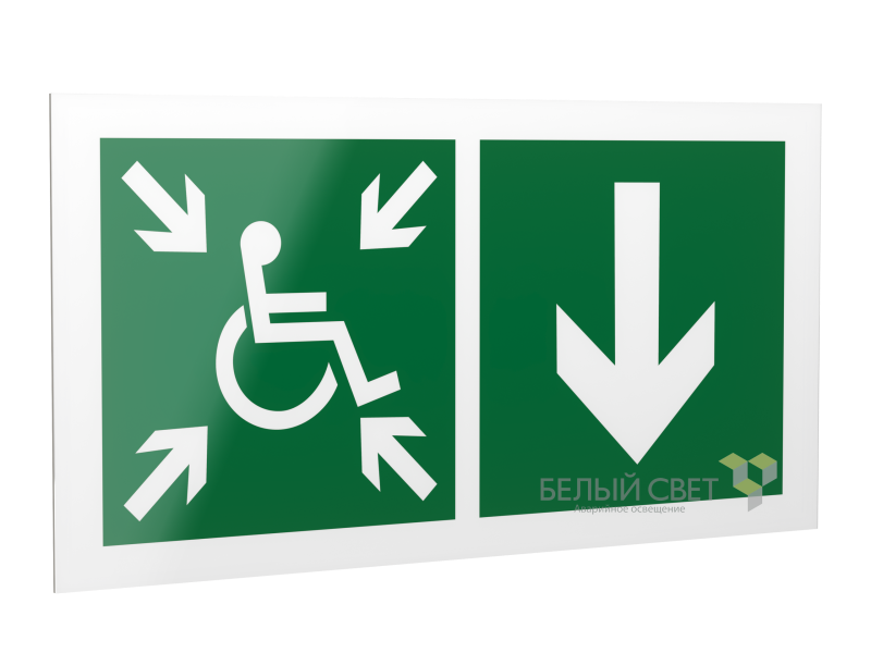 рассеиватель bs-dr-4.e78"указ.двери пункта сбора(без.зоны)мгн(прав.)" белый свет a21043 от BTSprom.by