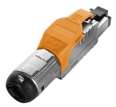 разъем полевой оконцовки rj-45 (8p8c) под витую пару для ож кабеля toolless кат. 6a экранир. накручивающийся хвостовик plue-8p8c-s-c6a-sh-or оранж. hyperline 403347 от BTSprom.by