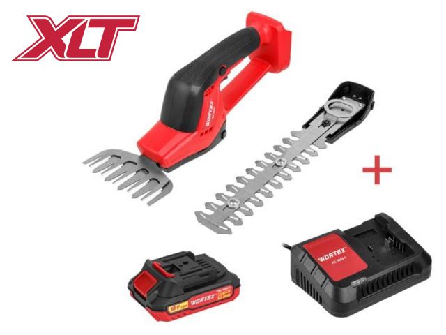 аккум. ножницы садовые wortex sg 1820 в кор. + насадка-кусторез all1 xlt set (18.0 в, 1 акк., 2.0 а/ч, li-ion, шир. 80 мм) 1333483 от BTSprom.by