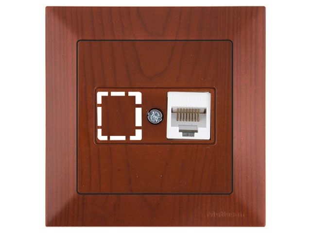 розетка компьютерная 1xrj45 (cat5e, скрытая) вишня, daria, mutlusan ((rj 45)   8-pin, соединения типа 568a или 568b) 2120 136 0156 от BTSprom.by