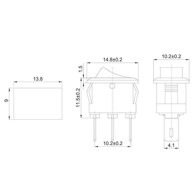  Выключатель клавишный 250В 3А (3с) ON-ON красн. Micro (RWB-102) Rexant 36-2031 фото в каталоге от BTSprom.by