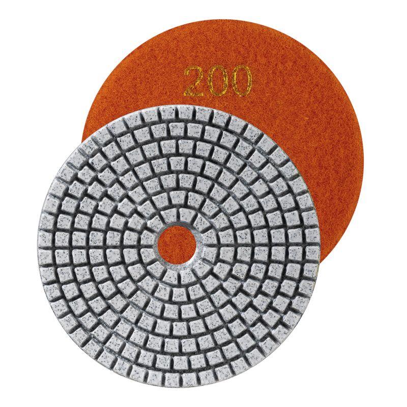 круг алмазный гибкий шлифовальный черепашка 100мм p200 сухое/мокрое шлифование kranz kr-90-0303 от BTSprom.by