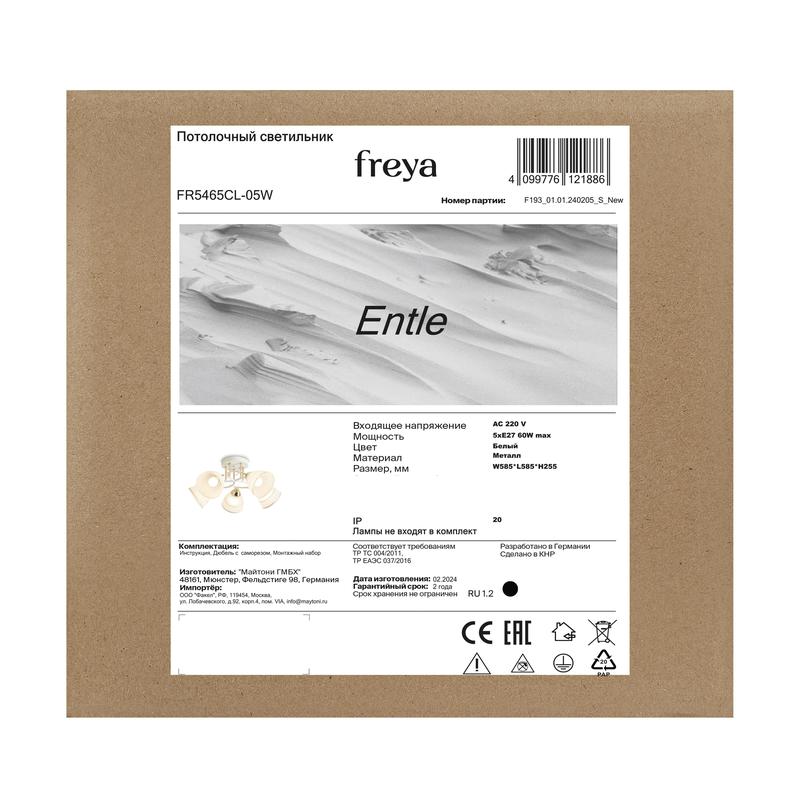  Светильник Entle 200Вт E27х5 IP20 потолочн. Freya FR5465CL-05W фото в каталоге от BTSprom.by
