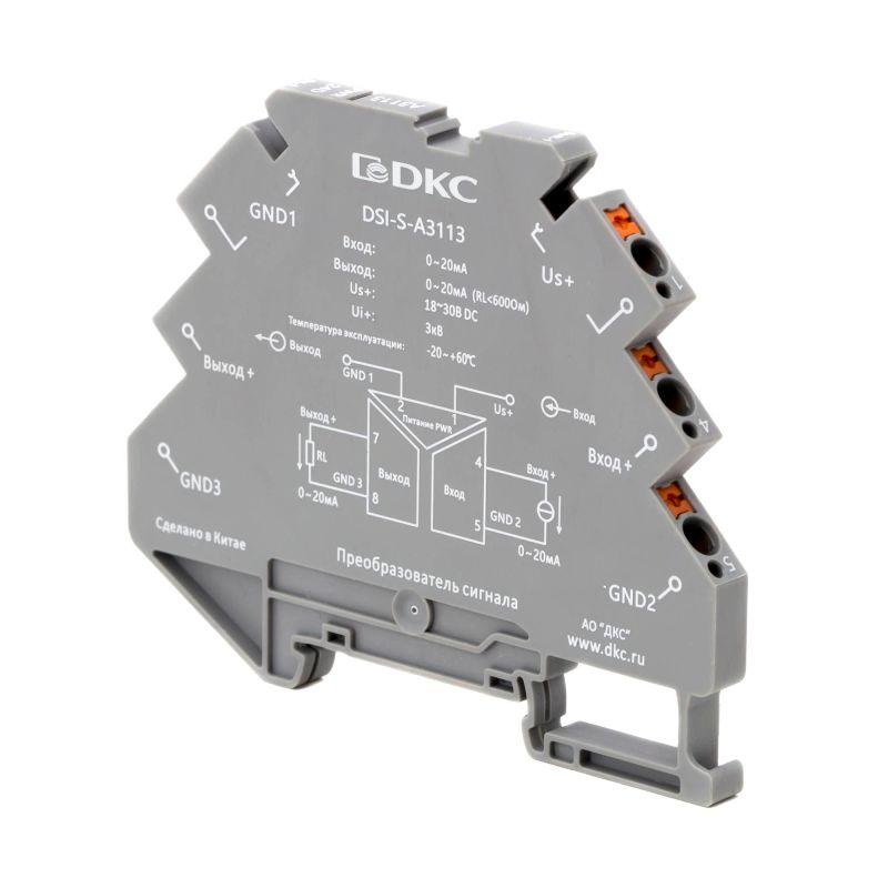 преобразователь сигнала dsi 6.2мм 1 вход 0-20ма 1 выход 0-20ма dkc dsi-s-a3113 от BTSprom.by