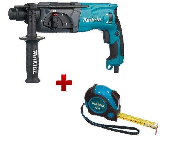 перфоратор makita hr 2470 в чем. + акция рулетка 5.м. (780 вт, 2.7 дж, 3 реж., патрон sds-plus, вес 2.4 кг + акция рулетка в подарок) от BTSprom.by