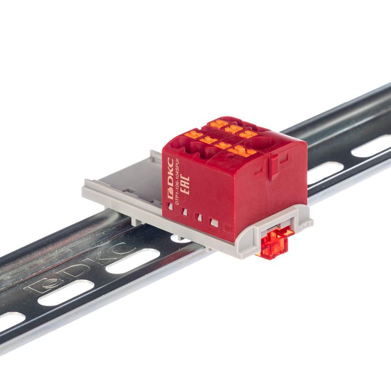  Блок распределительный зажим push-in 1 ввод 6кв.мм 6 точек подключения 2.5кв.мм красн. DKC DTP1-106-104SPUR фото в каталоге от BTSprom.by