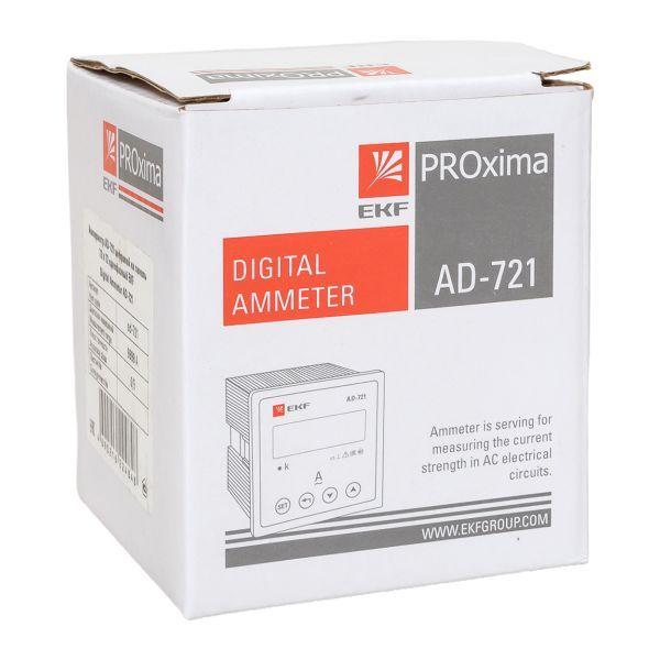  Амперметр цифровой AD-721 1ф на панель 72х72 EKF ad-721 фото в каталоге от BTSprom.by