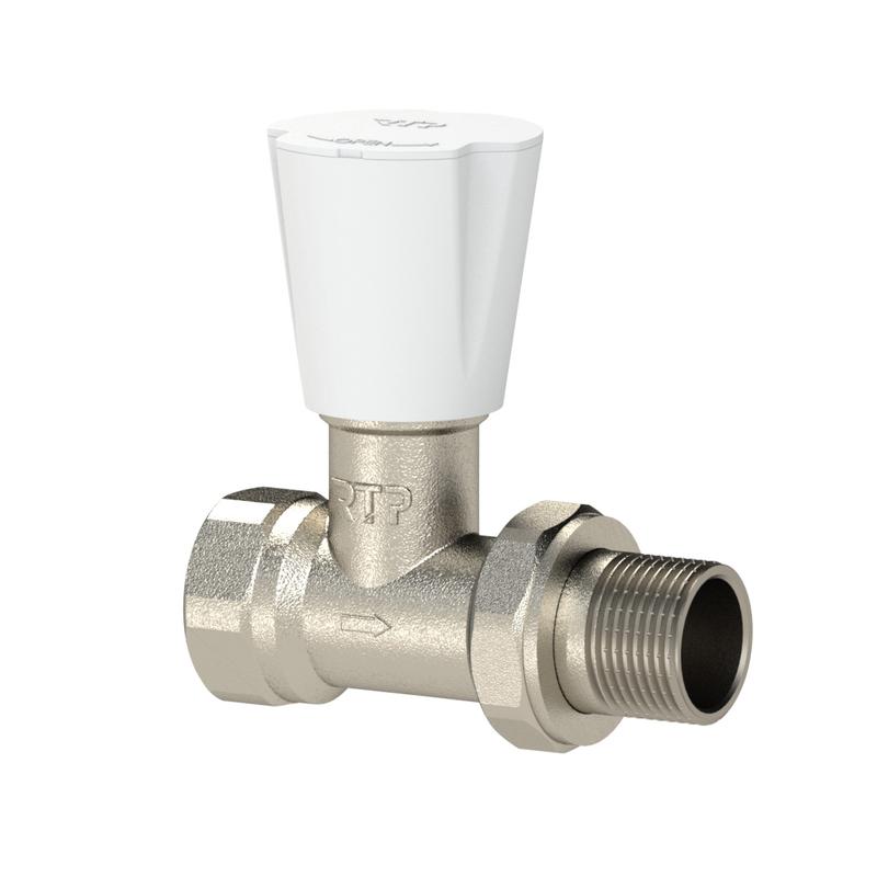 вентиль для радиатора прямой латунь 1/2дюйм никель (инд. упак.) rtp 34860 от BTSprom.by