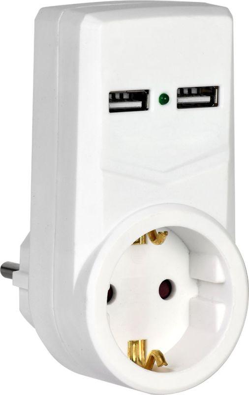 адаптер 1-м 16а т-01/01 2p+pe 2хusb 2.1а бел. iek wtp10-16-01-zku-k01 от BTSprom.by