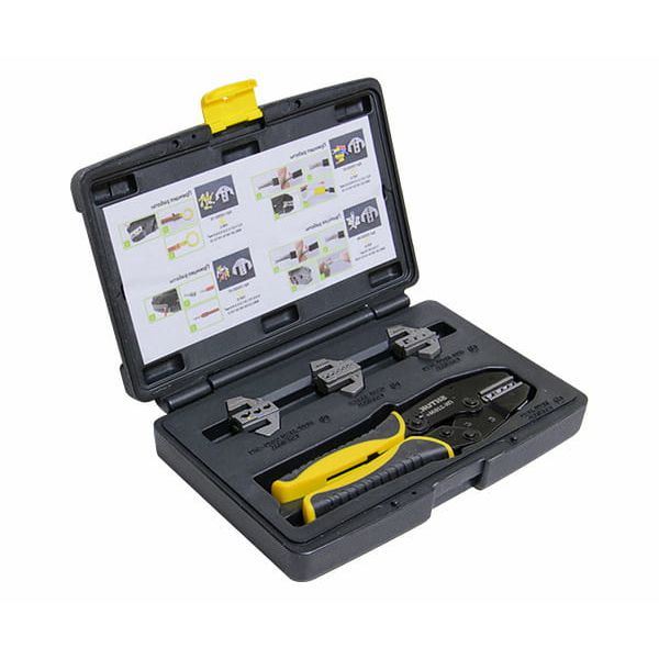 набор из пресс-клещей 220мм и 4 быстросм. матрицы тип abcd пк-22бм+ в пластик. кейсе (03502) shtok 376202 от BTSprom.by