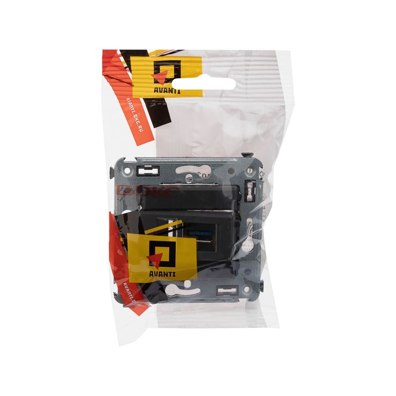  Розетка USB 3.0 1-м СП Avanti "Черный матовый" тип А-А DKC 4412303 фото в каталоге от BTSprom.by