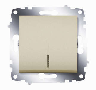 выключатель 1-кл. 1мод. сп cosmo 10а ip20 с подсветкой механизм титаниум abb 619-011400-201 от BTSprom.by