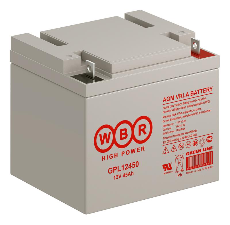  Аккумулятор 12В 45А.ч WBR GPL12450 WBR фото в каталоге от BTSprom.by