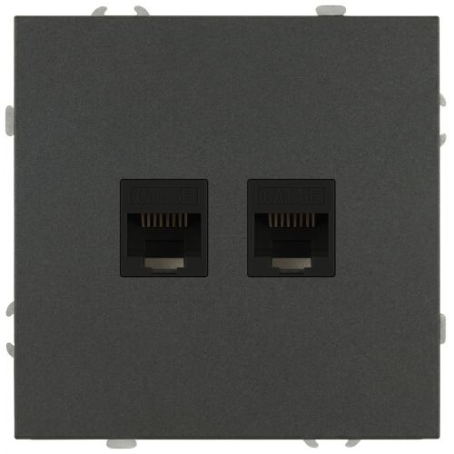 розетка информационная 2-м сп galaxy rj45 16а ip20 250в графит эра б0070766 от BTSprom.by